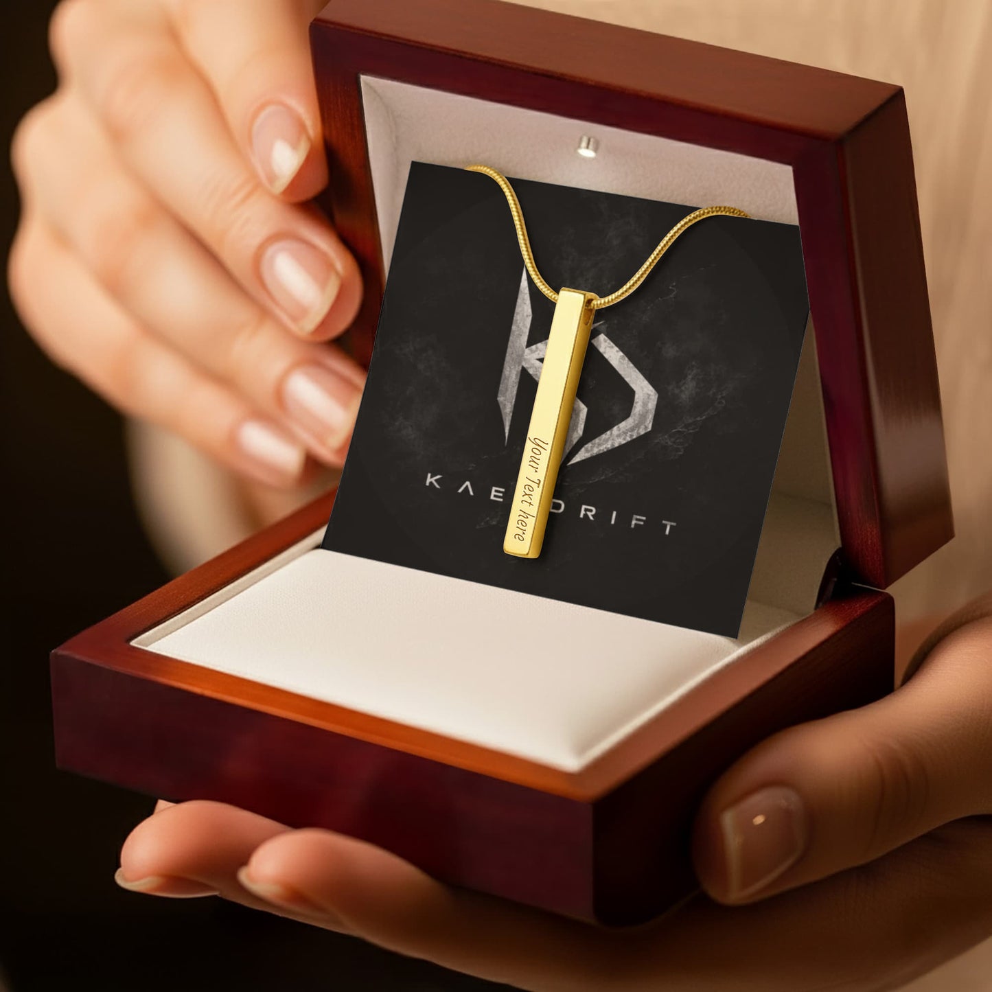 Custom $ Sided Engraving Stick Necklace