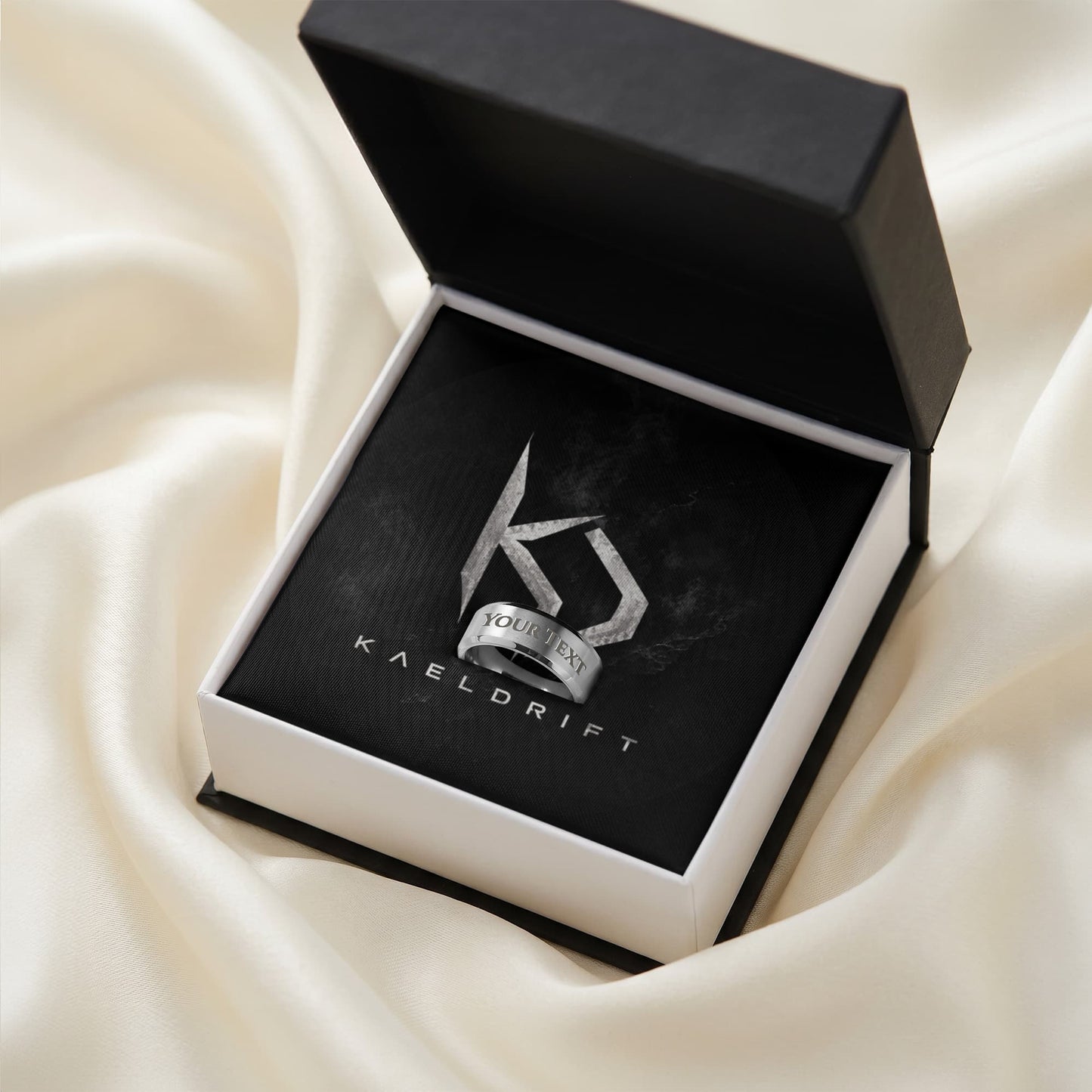 Custom Men's Ring - Silver, Gold, and Black Plating.