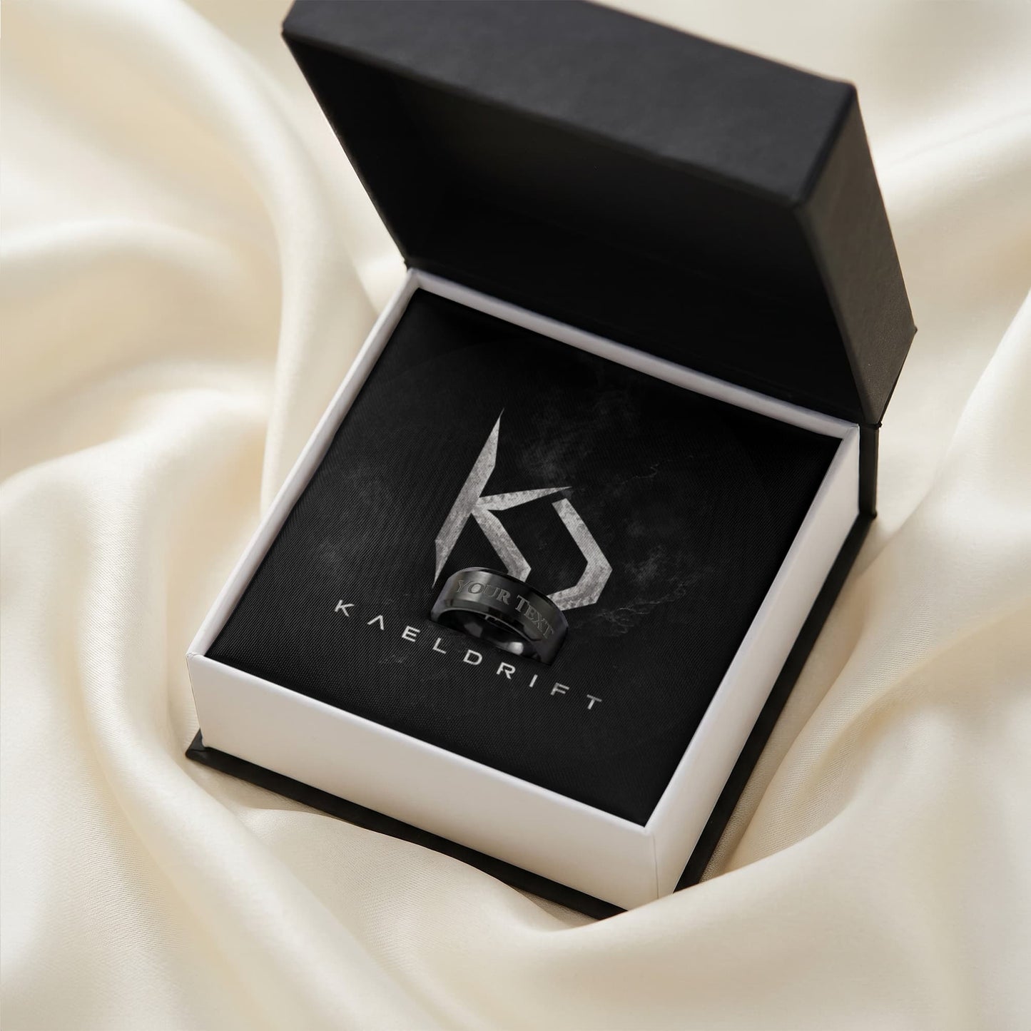 Custom Men's Ring - Silver, Gold, and Black Plating.