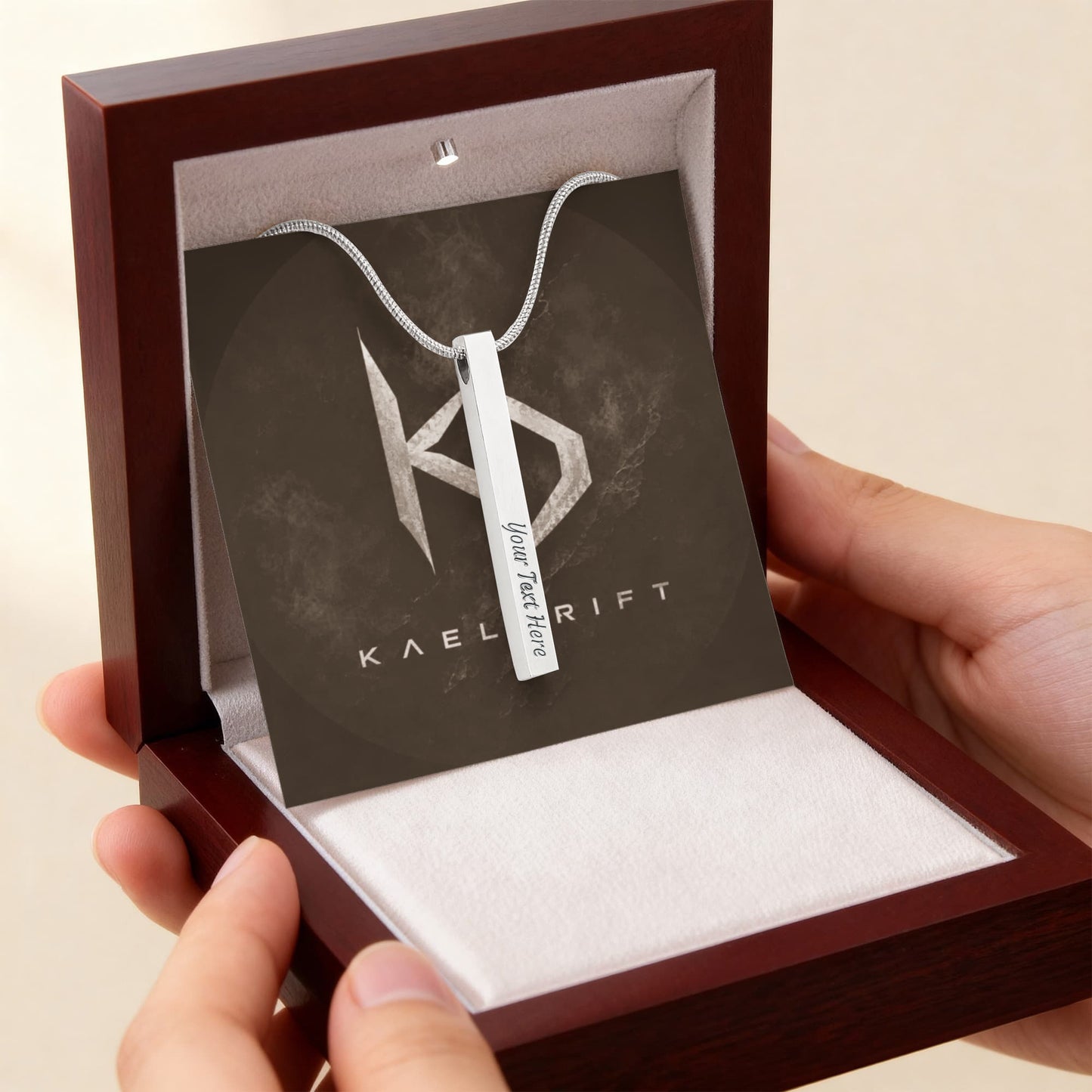 Custom $ Sided Engraving Stick Necklace