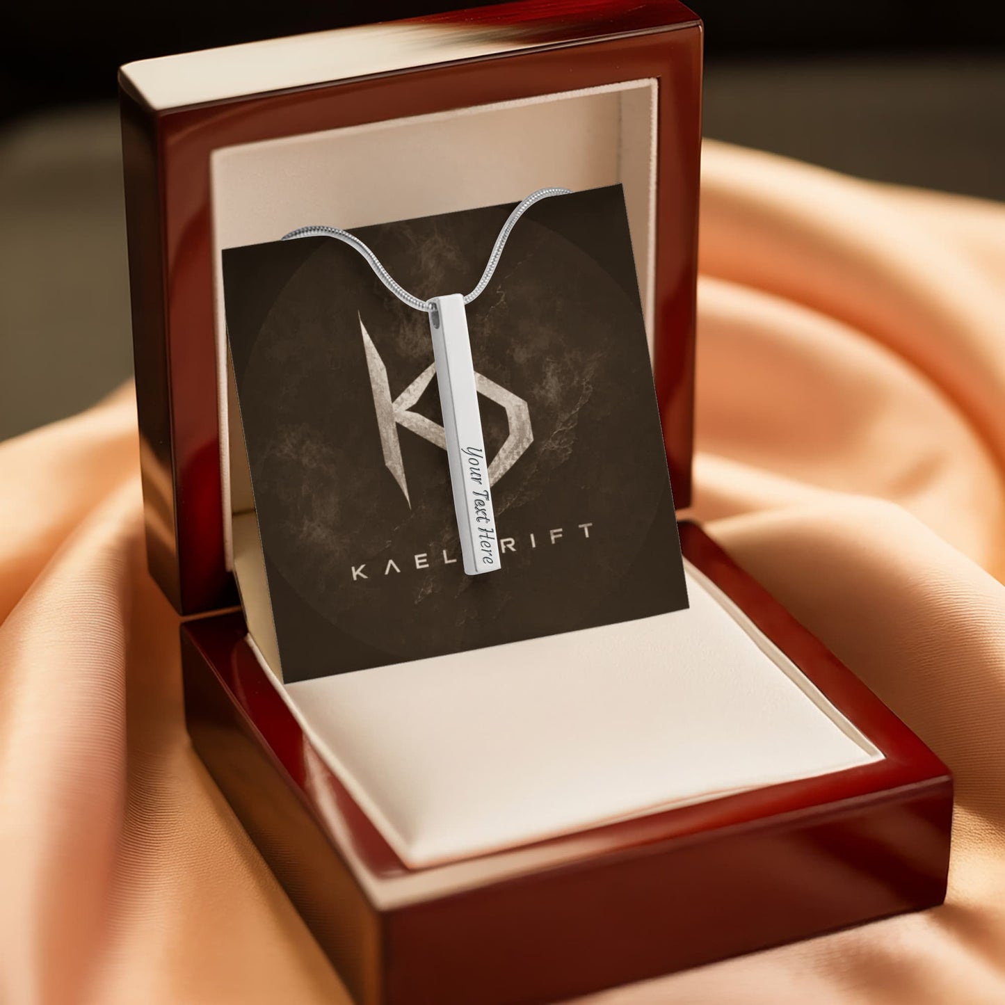 Custom $ Sided Engraving Stick Necklace