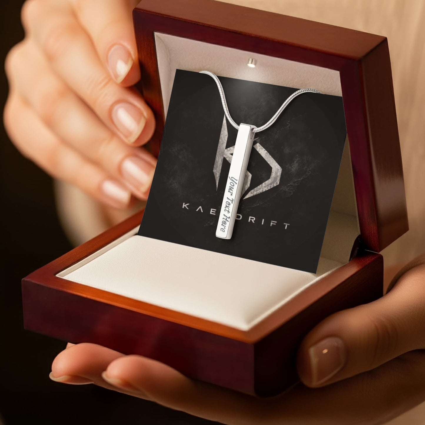 Custom $ Sided Engraving Stick Necklace