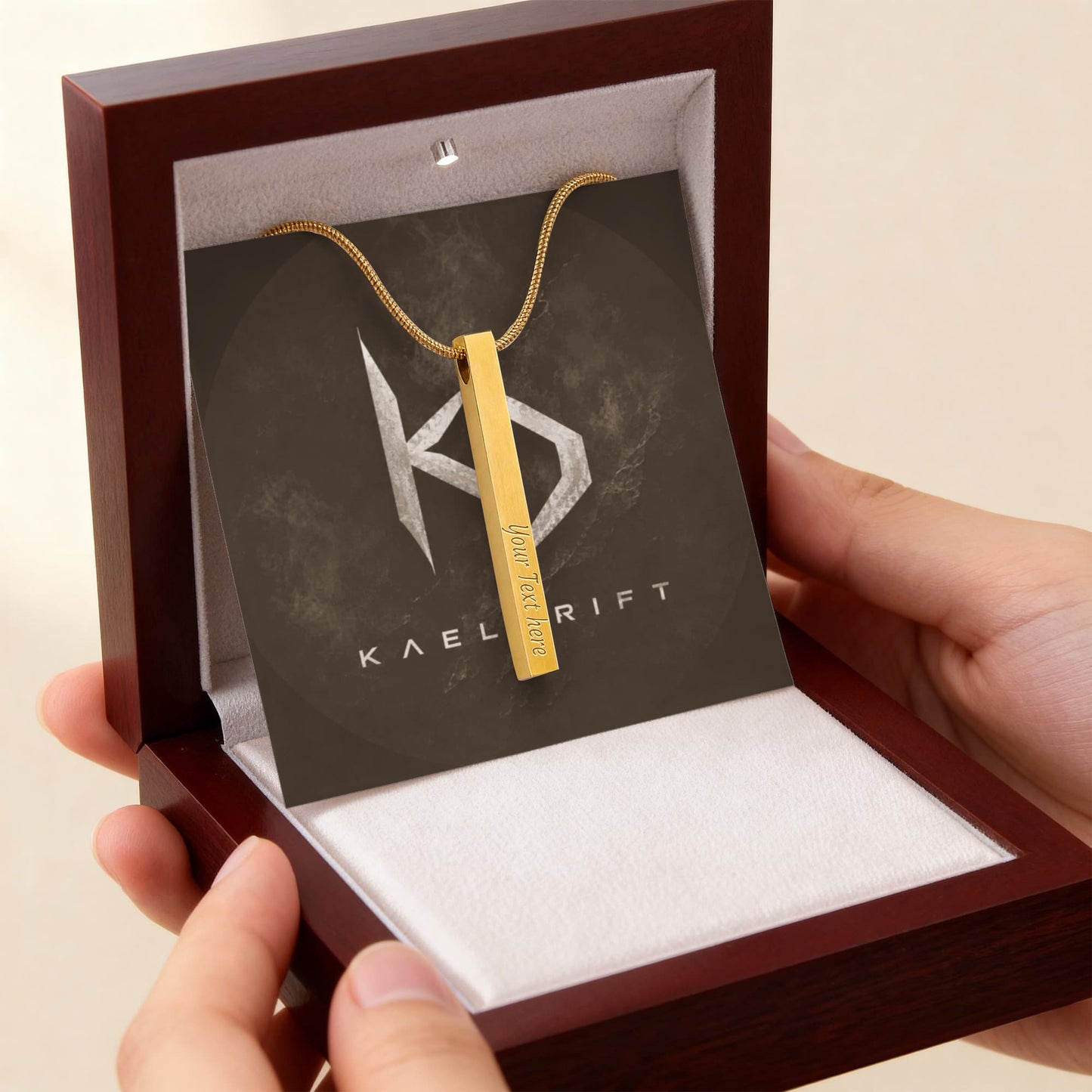 Custom $ Sided Engraving Stick Necklace