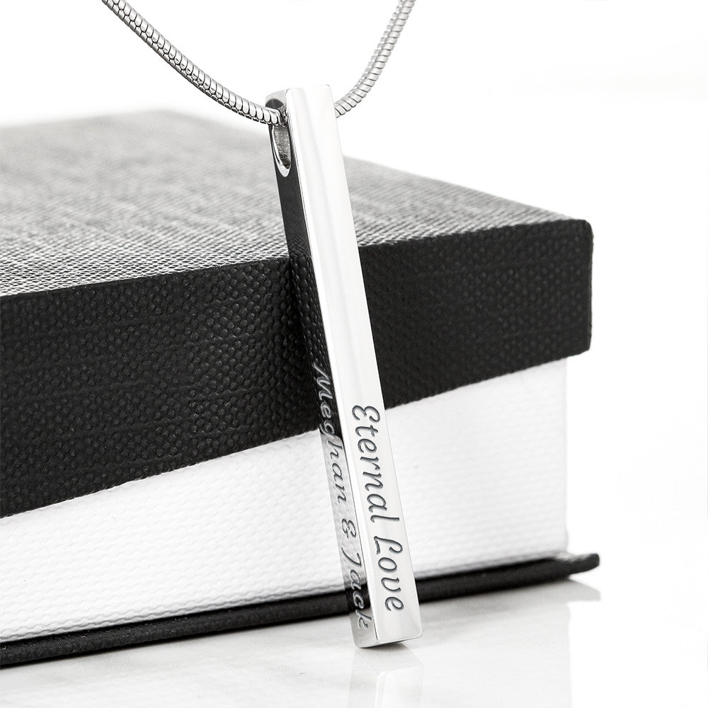 Custom $ Sided Engraving Stick Necklace