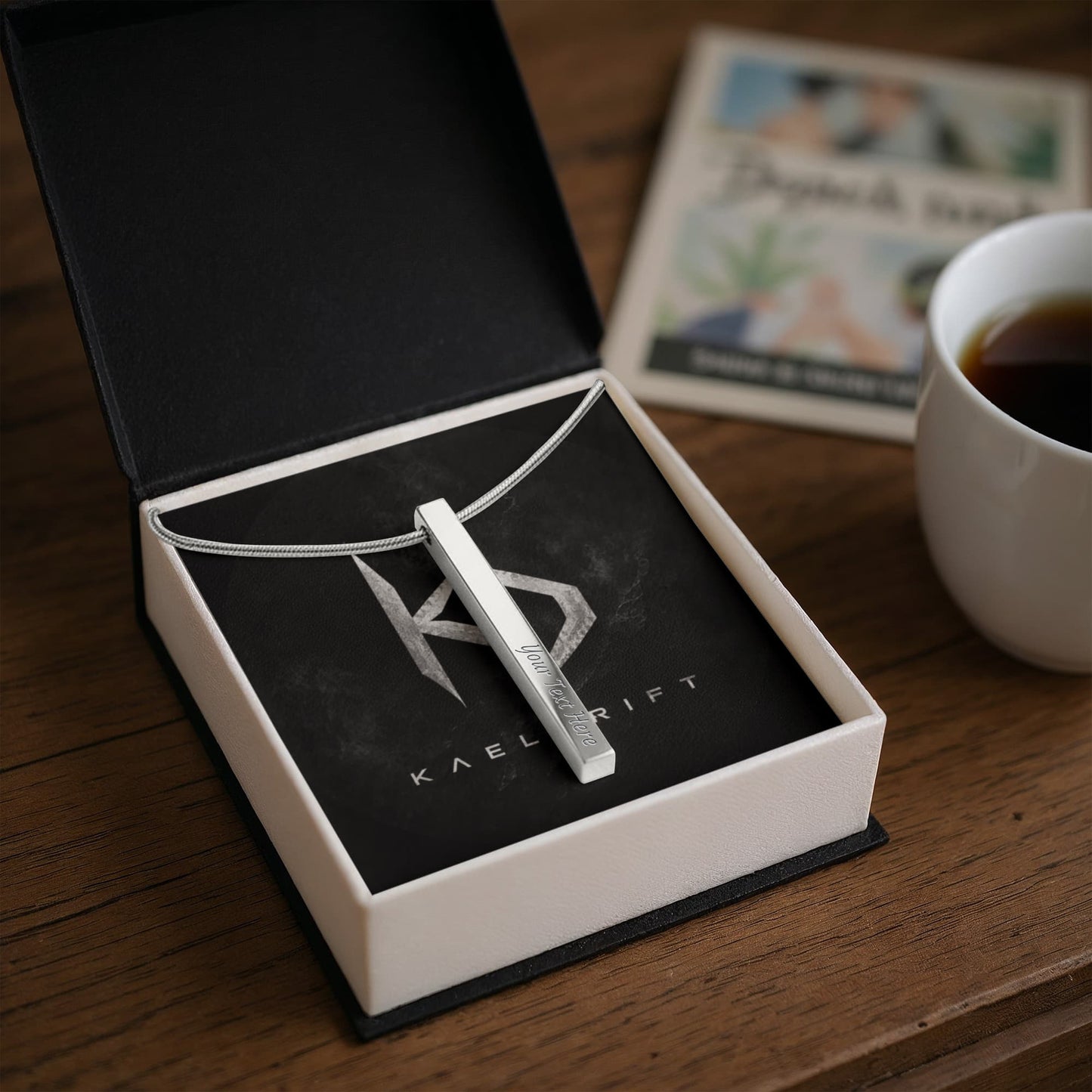 Custom $ Sided Engraving Stick Necklace