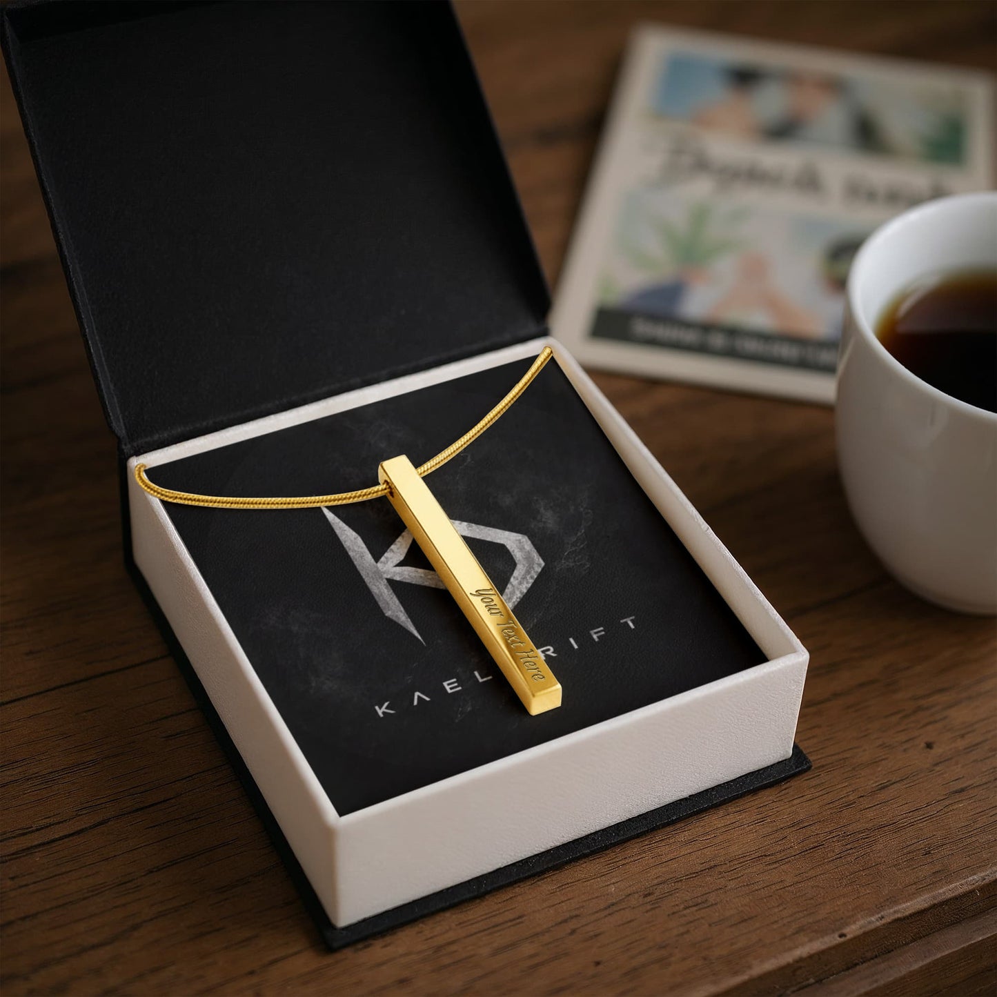 Custom $ Sided Engraving Stick Necklace