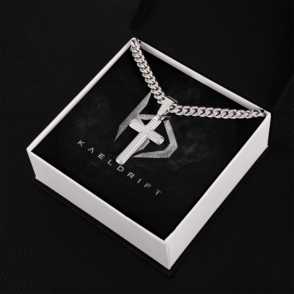 Personalized Engraving Cross - Cuban Link Chain