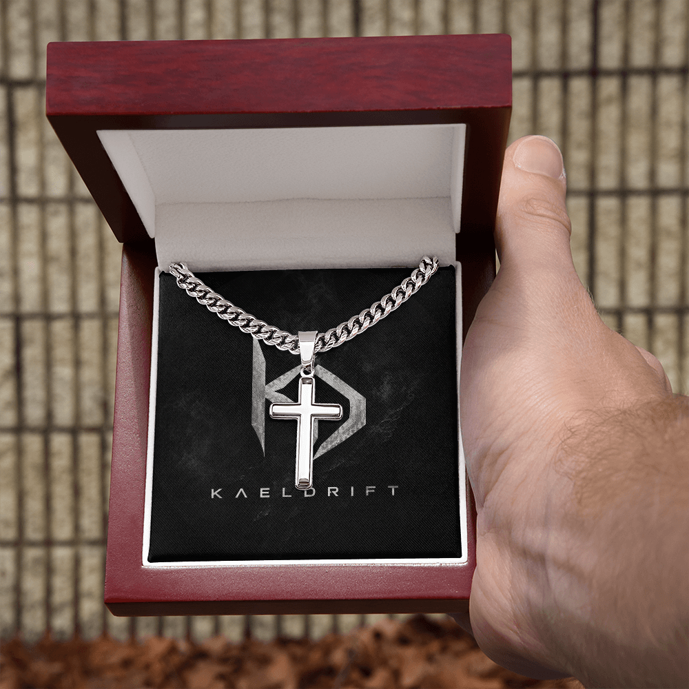 Personalized Engraving Cross - Cuban Link Chain