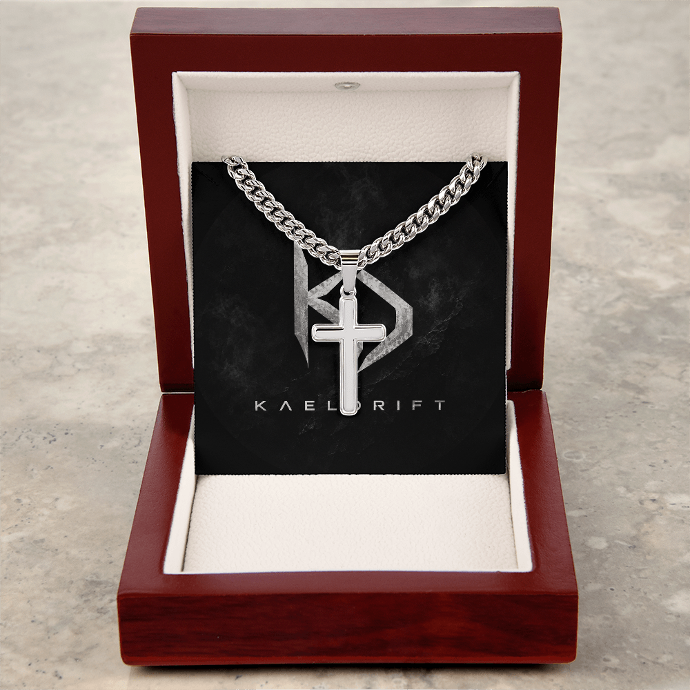 Personalized Engraving Cross - Cuban Link Chain