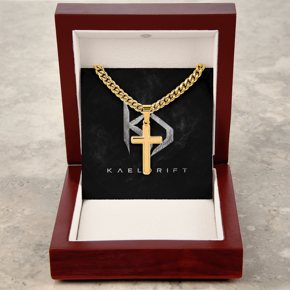 Personalized Engraving Cross - Cuban Link Chain