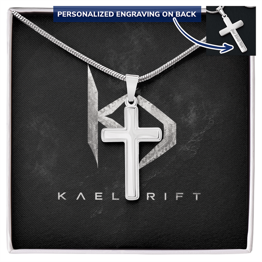 Custom Cross Necklace - Snake Chain