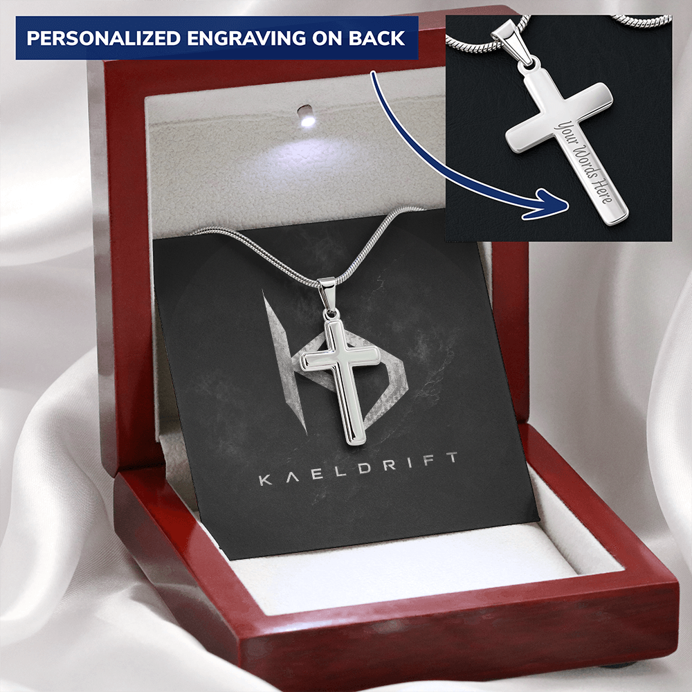 Custom Cross Necklace - Snake Chain