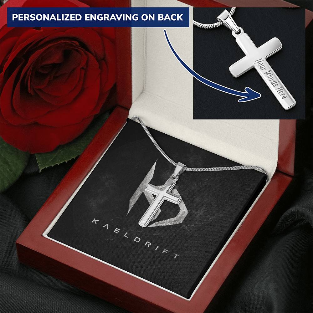 Custom Cross Necklace - Snake Chain