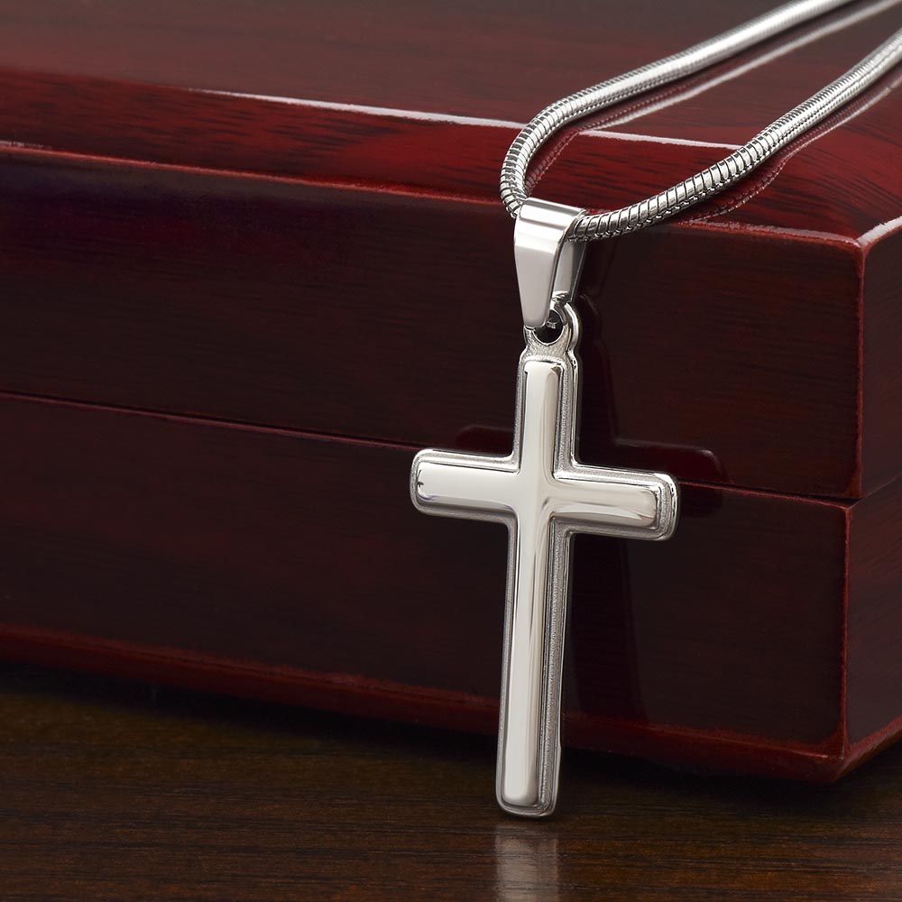 Custom Cross Necklace - Snake Chain