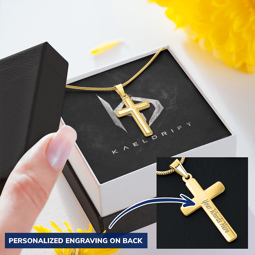Custom Cross Necklace - Snake Chain
