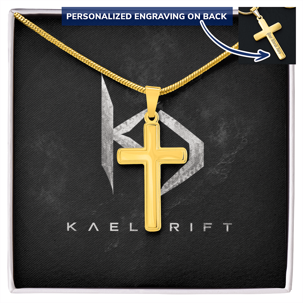 Custom Cross Necklace - Snake Chain