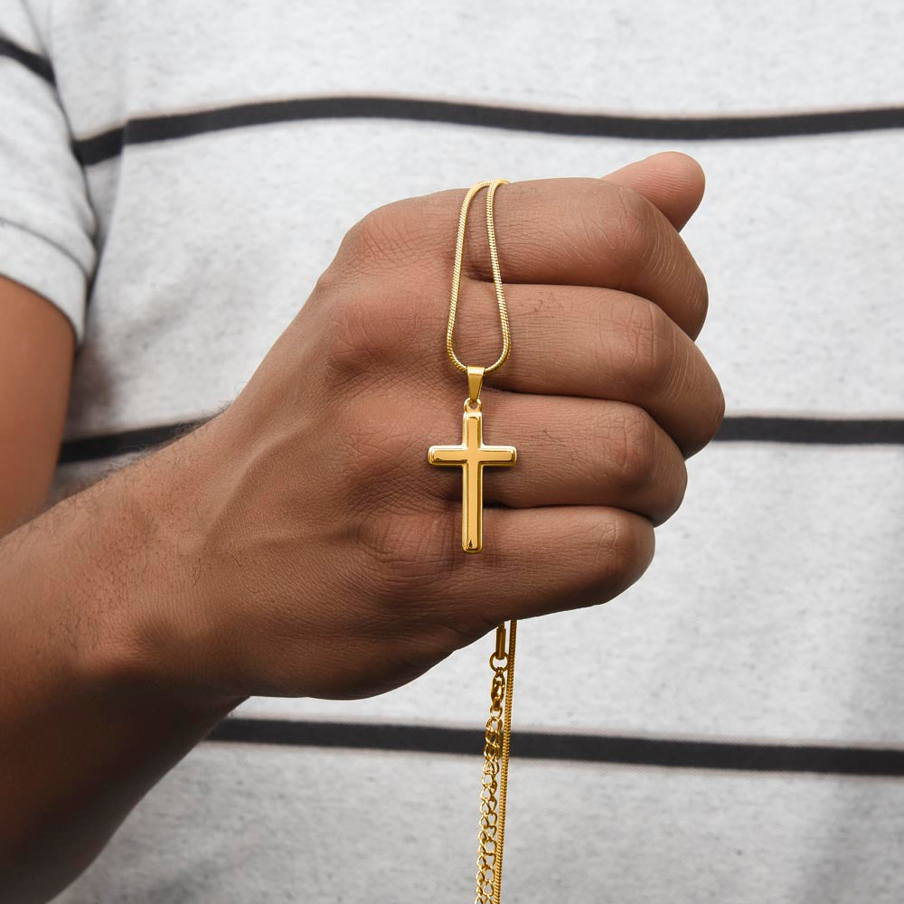 Custom Cross Necklace - Snake Chain