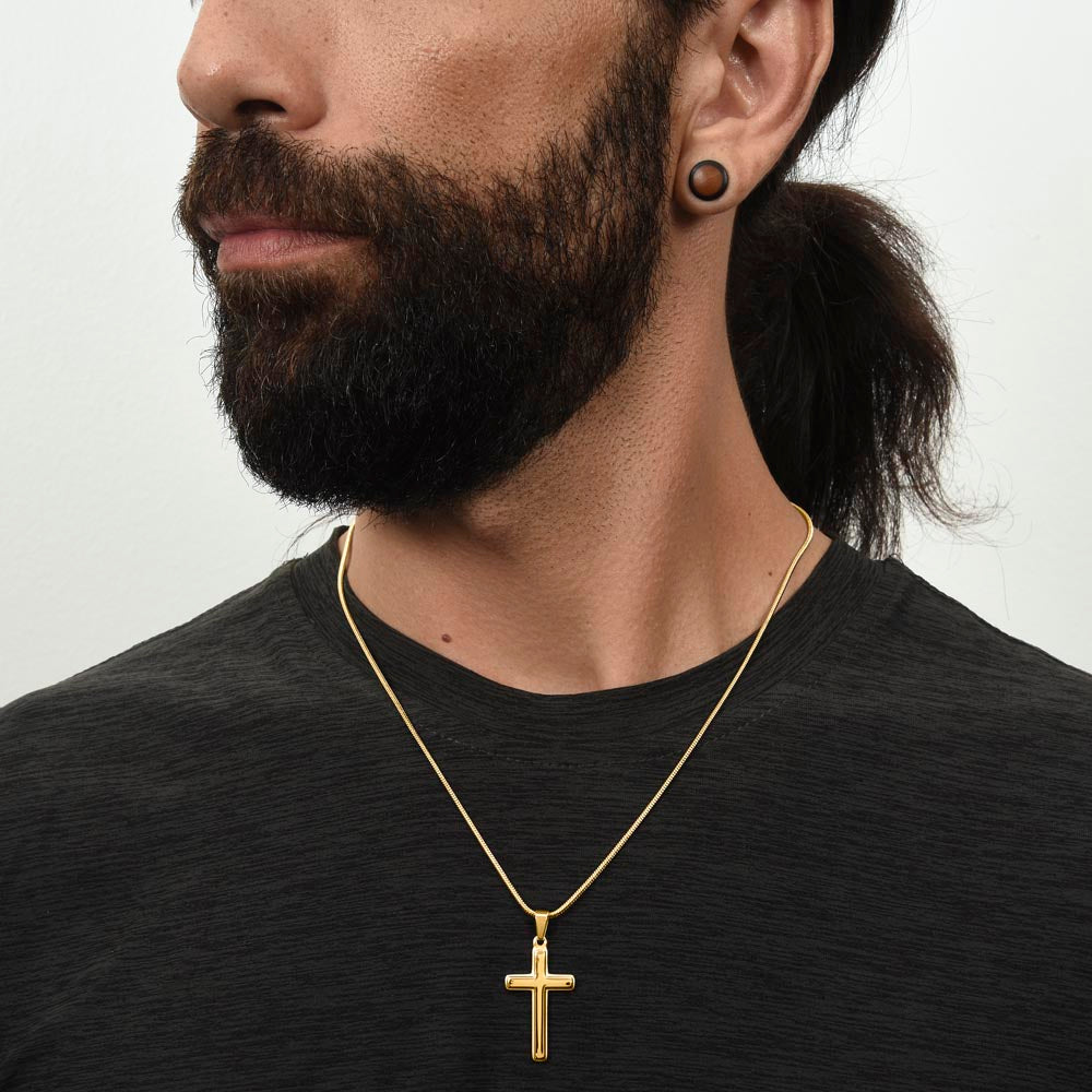 Custom Cross Necklace - Snake Chain