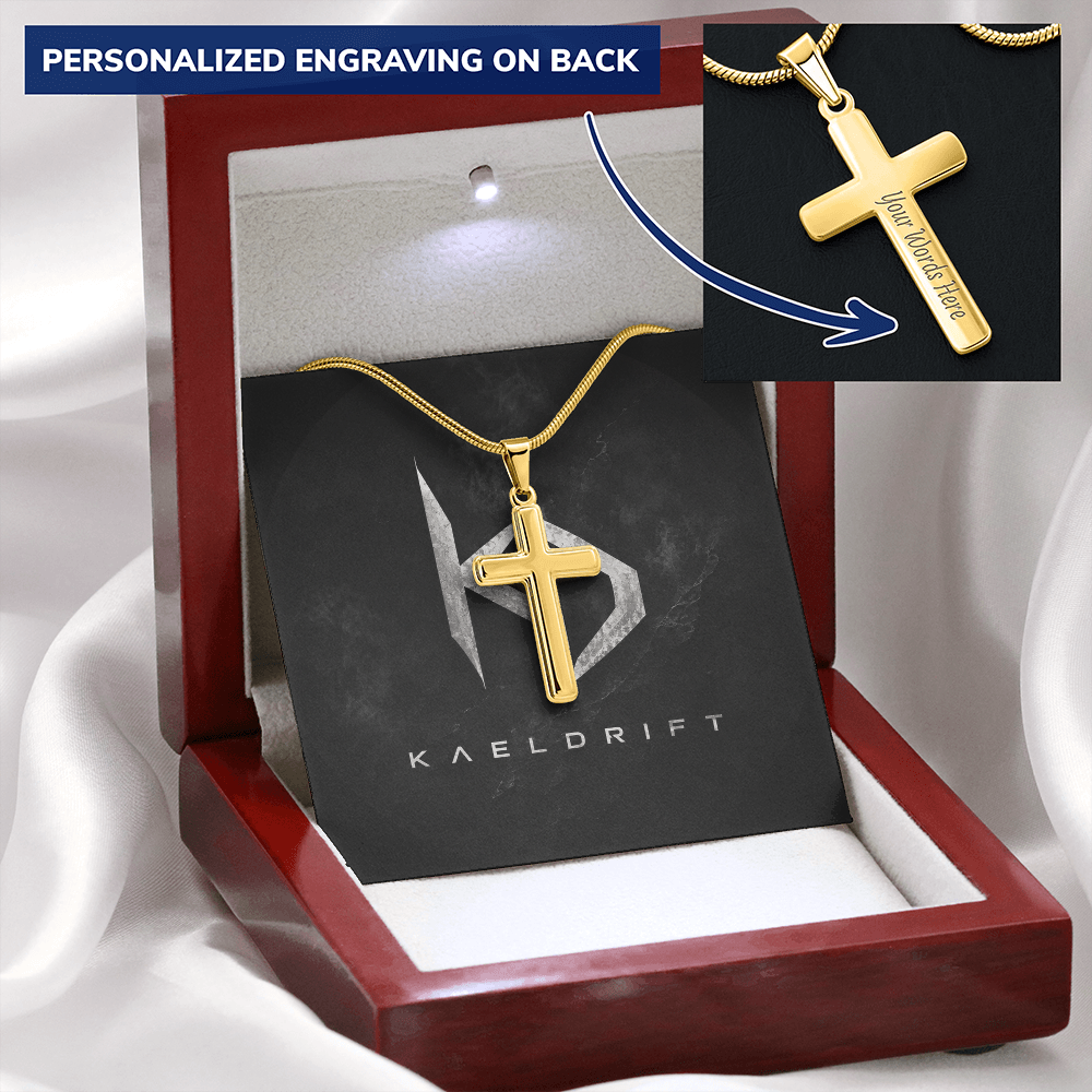 Custom Cross Necklace - Snake Chain