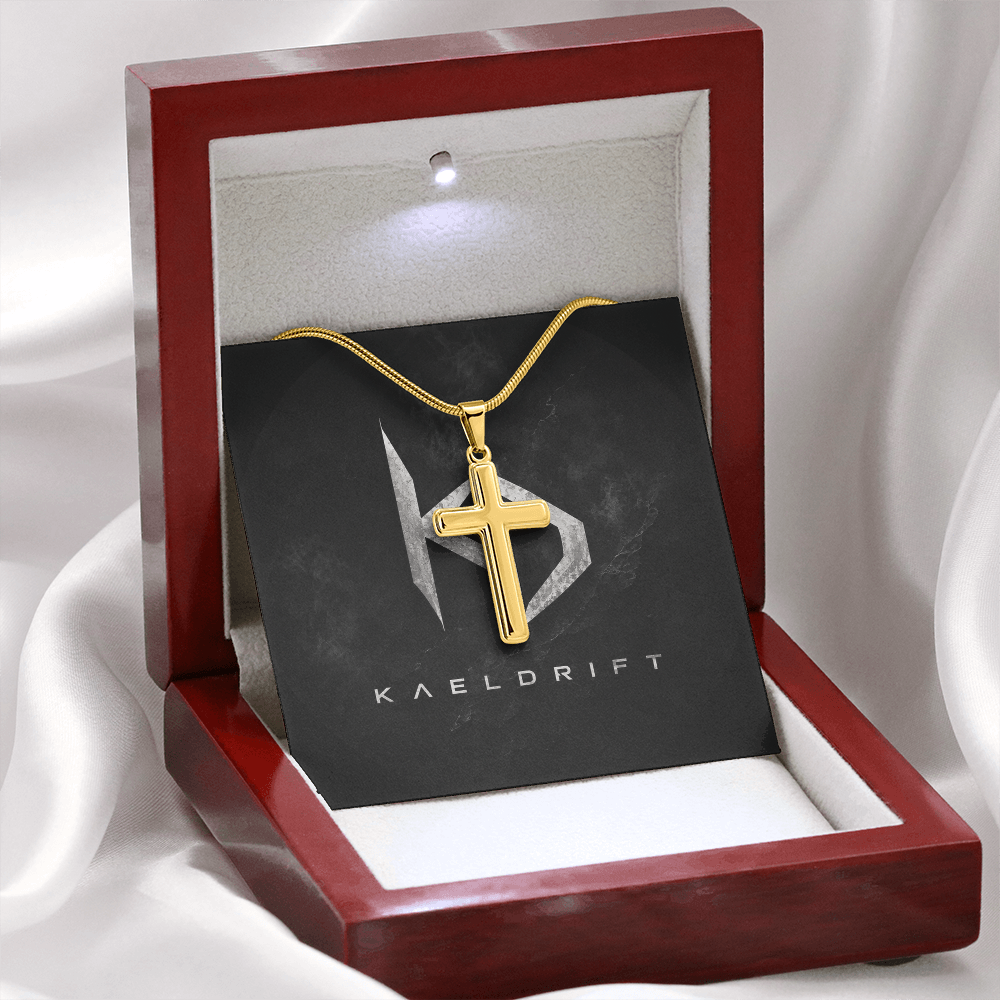 Custom Cross Necklace - Snake Chain